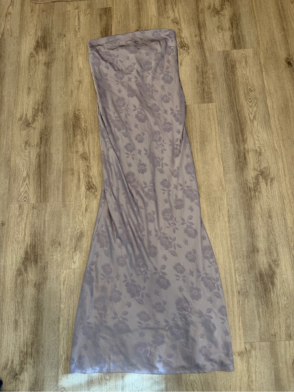Forever 21 XL Lavender Floral Strapless Maxi Dress Y2K Formal